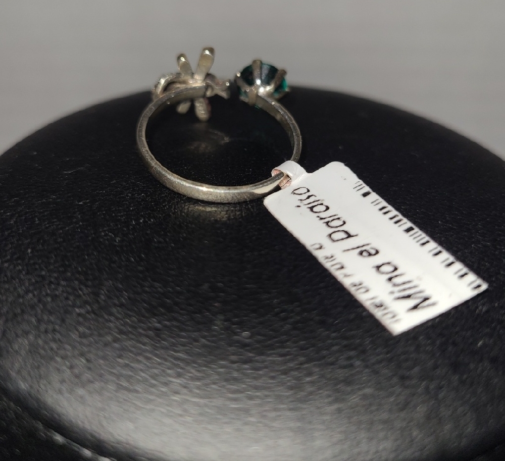 New 925 Mexican Silver and Green Ring Of Bee - Picture 3 of 4